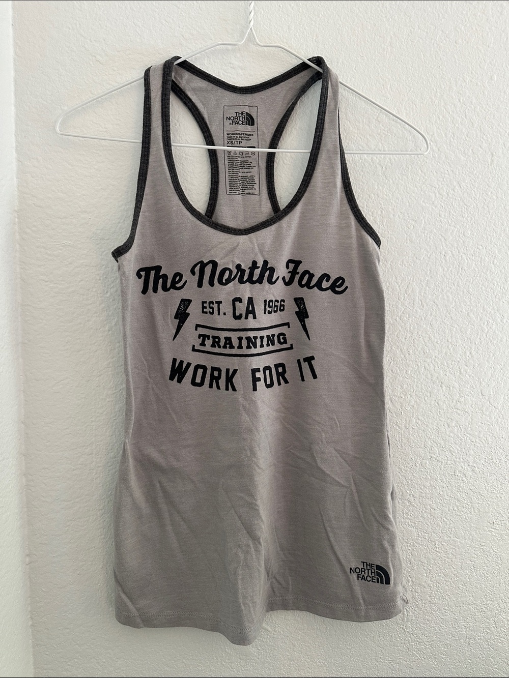 The North Face Light Gray Racerback Training Tank with Dark Trim